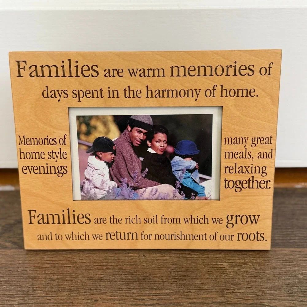 TRB Natural Wood 4x6 Picture Frame Inspirational Quote Family‎
